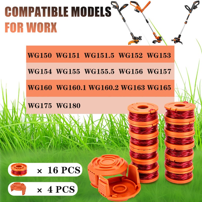 KAKO WA0004 Spool for Worx Weed Eater String,10ft 0.065" Line Spool for Worx WA0004 Weed Eater String Replacement Spool, for Worx Wa0004 Replacement Spool, for Worx Wa0004 String Trimmer Refills(16+4) - Image 2